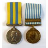 A Korea Pair, comprising Korea Medal awarded to C/SSX. 868561 A.SPARKES. A.B. R.N. and UN Korea