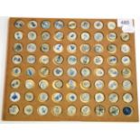 A Collection of Seventy Three Chinese Porcelain Gaming Tokens, blue and white, of varying sizes,