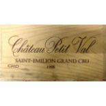 Chateau Petit Val 1998, St Emilion Grand Cru, owc (twelve bottles)