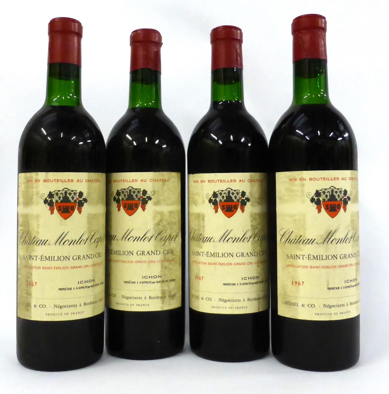 Chateau Monlot Capet 1967, St Emilion Grand Cru (x4) (four bottles)