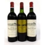 Chateau Pontet Canet 1978, Pauillac (x2); Chateau Brane Cantenac 1976, Margaux (three bottles)