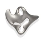 A Silver Brooch, by Georg Jensen, of abstract form, measures 4.5cm by 3.5cm The brooch is in good