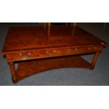 A Titchmarsh & Goodwin Reproduction Yewwood Coffee Table, of rectangular form, with two real and two