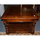 A Titchmarsh & Goodwin Oak Coffee Table, of square form, with single frieze drawer, raised on