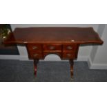 A Charles Barr Mahogany and Walnut Crossbanded Sofa Table, of recent date, with serpentine shaped