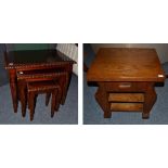 A Set of Three Reproduction Hardwood Nesting Tables, each of rectangular graduated form with