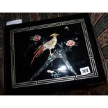 Japanese lacquer photo album with polychrome mother-of-pearl decoration