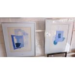 Susan ANDREAE, two abstract still-life etchings (signed)