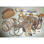 Assorted costume jewellery etc