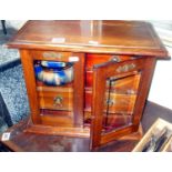 Victorian mahogany fully fitted smoker's cabinet with pipes etc