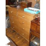 Victorian stripped pine chest of drawers (2 over 3)