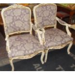 Pair of French painted armchairs