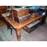 Victorian mahogany extending dining table on bold turned legs, 7ft 9ins (extended) x 4ft