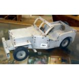 WW2 scratch-built model of a Jeep in aluminium, possibly made at an Aircraft Workshop