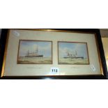 T. ROBINSON (fl. 1897-1900) two watercolours of "HMS Powerful" and "HMS Dido"