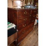Large Victorian mahogany chest of drawers with two drawers above and four other