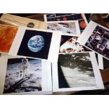 A fascinating collection of NASA coloured 8" x 10" photographs of Apollo 11 mission to the moon,