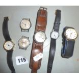 Six various wristwatches