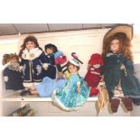 Nine dolls, some vintage, including a Roddy Doll and a Chiltern nightdress case doll