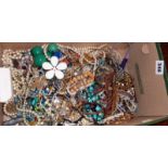 Box of assorted costume jewellery