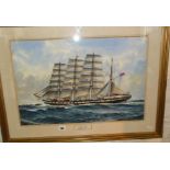 G.R. WISEMAN, watercolour of the sail training ship "Medway" built 1902)