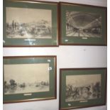 Set of four 19th c. prints depicting Railway Bridges around Bath and Bristol Railway Station