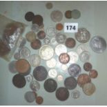 Quantity of old coins in a tin