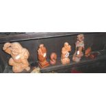 Group of carved wood figures