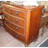 Victorian mahogany bow-fronted chest of drawers