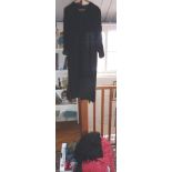 Vintage clothing:- 1940s crepe de chine black dress, and a box of 60s, 70s and 80s clothing