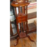 Mahogany plant stand with two drawers