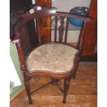 Edwardian inlaid mahogany corner chair