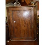 18th c. elm corner cupboard