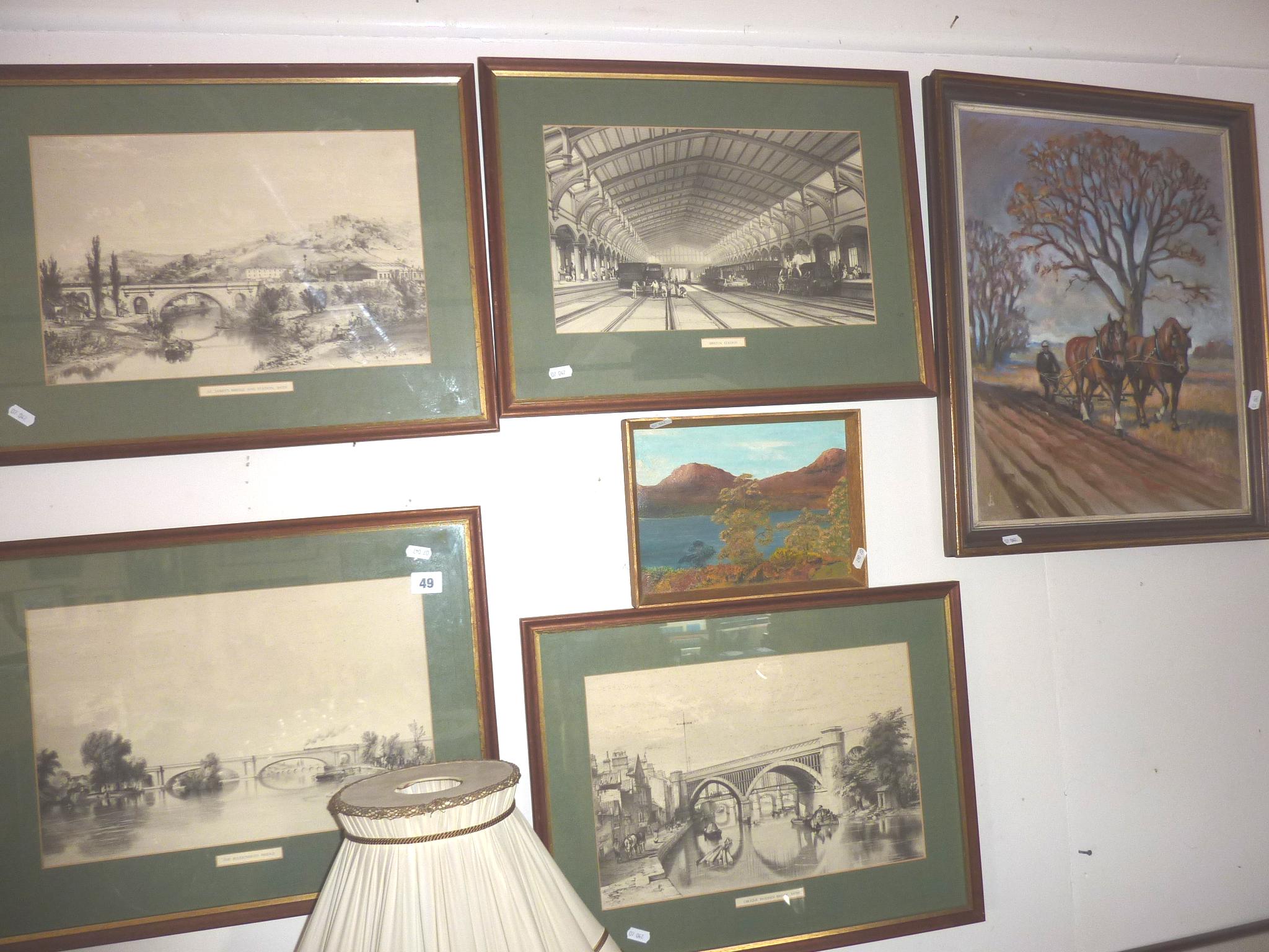 Set of four 19th c. prints depicting Railway Bridges around Bath & Bristol Railway Station, together