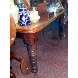 Late 19th c. mahogany extending dining table on turned legs (9ft x 4ft extended) (removed