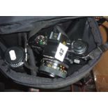 Minolta X-700 camera in carry case with lens etc