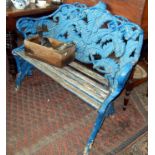 Victorian Coalbrookdale 'fern & blackberry' pattern cast iron garden bench