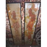 Pair of Batik pictures of African native women, signed