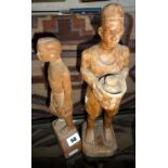 Tribal Art:- two male figures, finely carved for Mr & Mrs Mclean 1958-1964