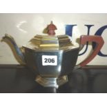 Mappin & Webb silver teapot, 21 troy ozs, hallmarked Sheffield 1955