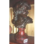 Art Nouveau bronze bust of a smiling girl child, cast mark for Siot-Decanville of Paris from a model