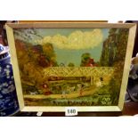 Oil on board by Fred YATES titled verso "Around the Pond" & signed lower right, 10" x 8", framed (