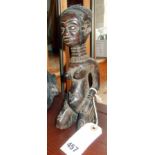 Tribal Art: Dengese figure, Democratic Republic of Congo, with old deep patina, wood, 24cm (from the