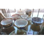 Ten various Chinese teabowls