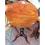 19th c. mahogany tripod table & small wine table