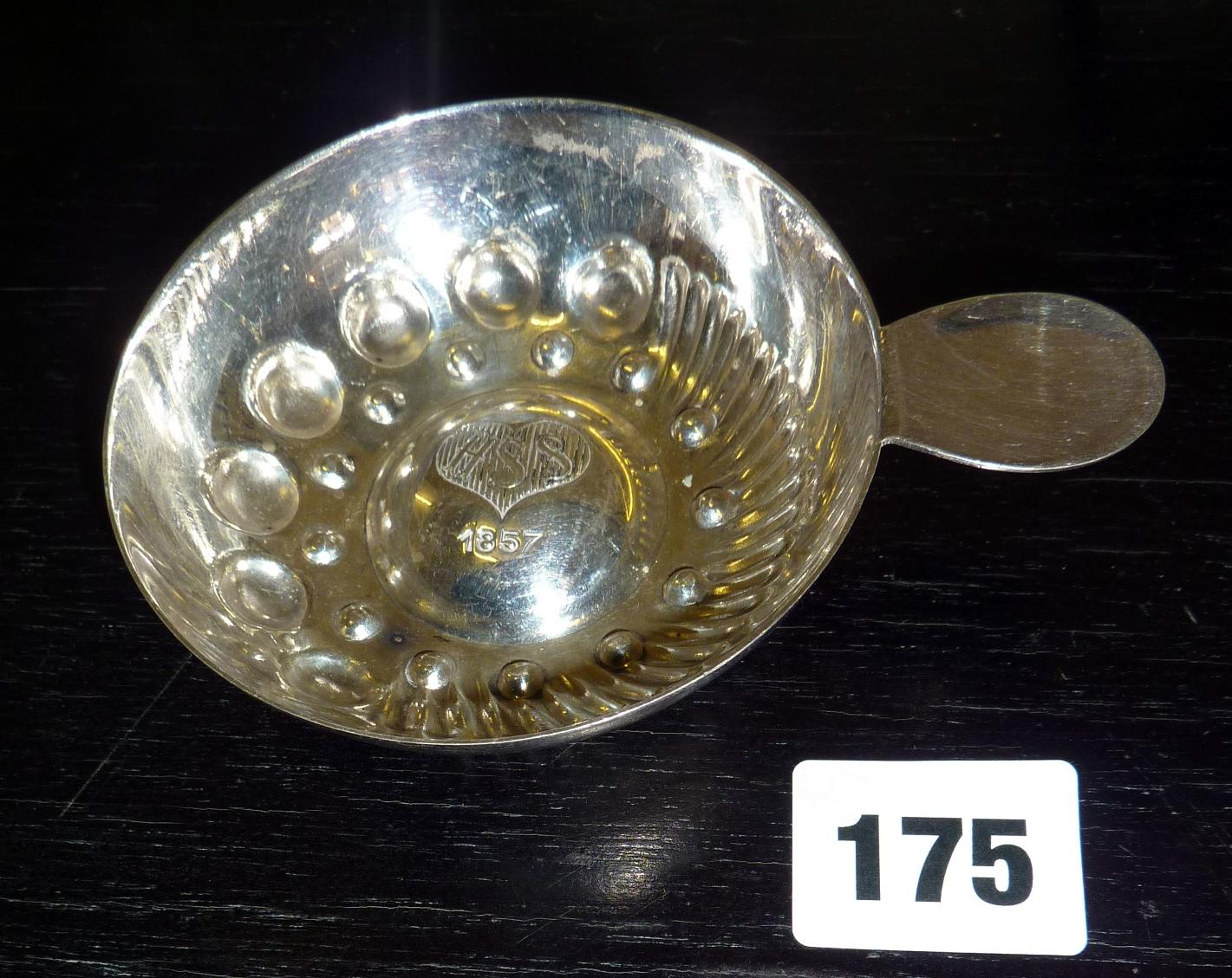 Continental silver tastevin dated 1857
