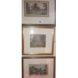 Four framed Victorian engravings of Chiswick, London, another of Westminster and Windsor, and two