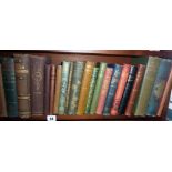 Shelf of books including two Thomas Hardy (Wessex Pocket Editions pub. Macmillan & Co), "South