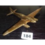 Rare De Havilland DH.88 Comet cast brass aeroplane workshop model. The DH88 Comet was a twin-engined