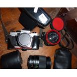 Praktika MTL5B camera, and three lenses etc